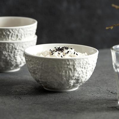 Rice Bowls, Household 2023 New High Grade Cutlery, Ceramic Bowls, Spoons, Single 4.5-inch Dining Bowls