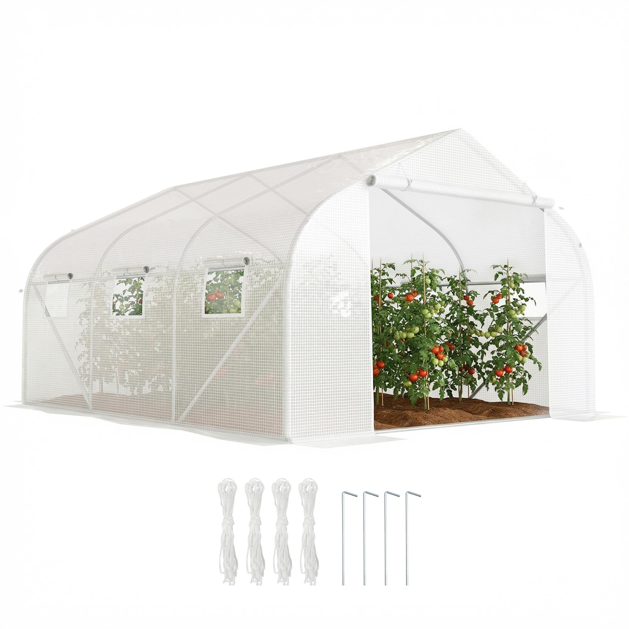 Tunnel Greenhouse, 6 Roll-Up Windows, Zippered