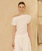 PADO SEOUL Tencel Bias Shirring Top White