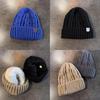 Fashion Mens Knit Hat With Solid Color Design Thick Warm Knit Cap For Fall And Winter