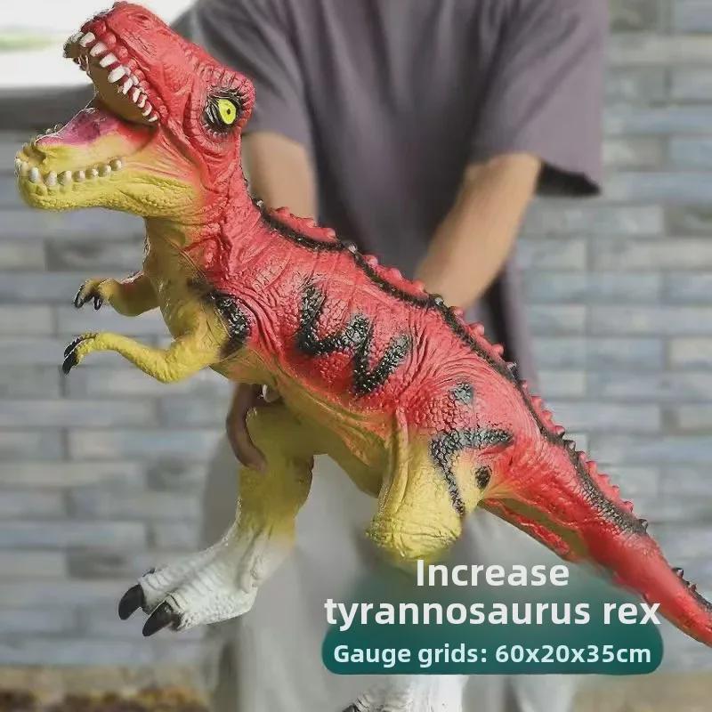 Jucării dinozaur mari cu gel moale și sunet: Modele Tyrannosaurus Rex și Triceratops pentru băieți