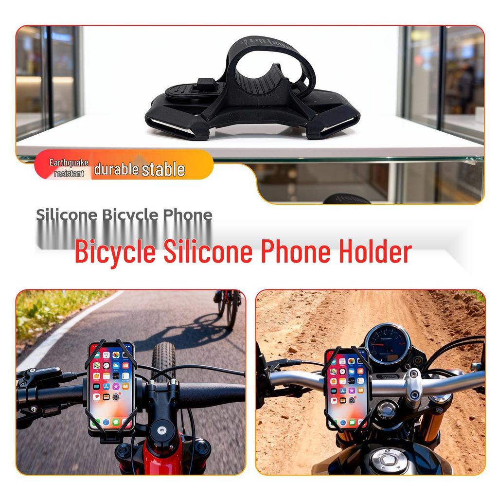 Universal Anti-Shake Silicone Bicycle Phone Holder - Cycling Accessory