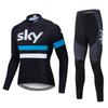 Men Women Cycling Jersey Set Long Sleeve Breathable Bib Kit Mountain Road Bike Riding Sportswear