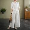 Fashionable Yoga Set Casual Top Plus Elastic Waist Pants Two-Piece Pure Color Women's Wear Polyester Fiber