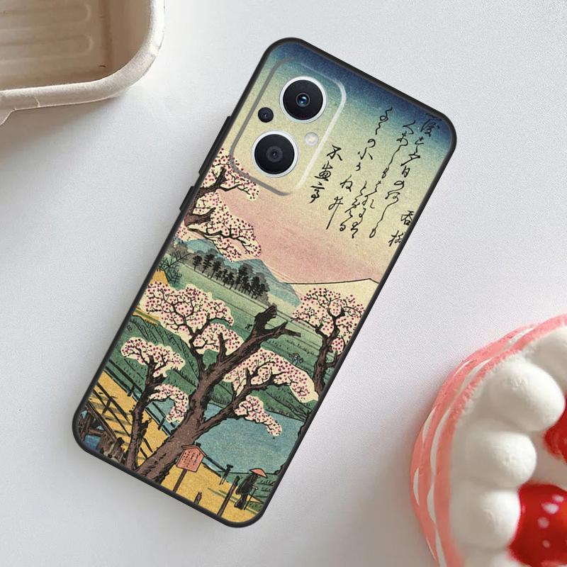 Japanese Style Art Japan Case For OPPO Reno 10 Pro 11F 4Z 5Z 8T 4 5 6 7 8 Lite OPPO Find X2 X3 Neo X5 X6 Pro Cover