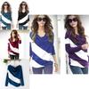 Women's Trendy Soft Batwing Long Sleeve Casual Blouse With Elegant Splicing Design