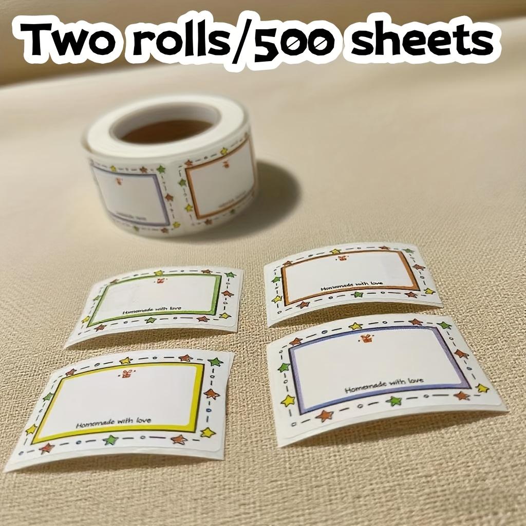 500 Stickers, Fruit-colored Border Name Tags, Roll Format, Waterproof Self-adhesive Easy To Peel, Colored Borders, Name Labels, Classification Markers
