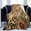 Leopard & Rose Printed Blanket , Warm and Comfortable Throw Blanket Sofa Bed Sofa Camping Trip, the Best Gift.