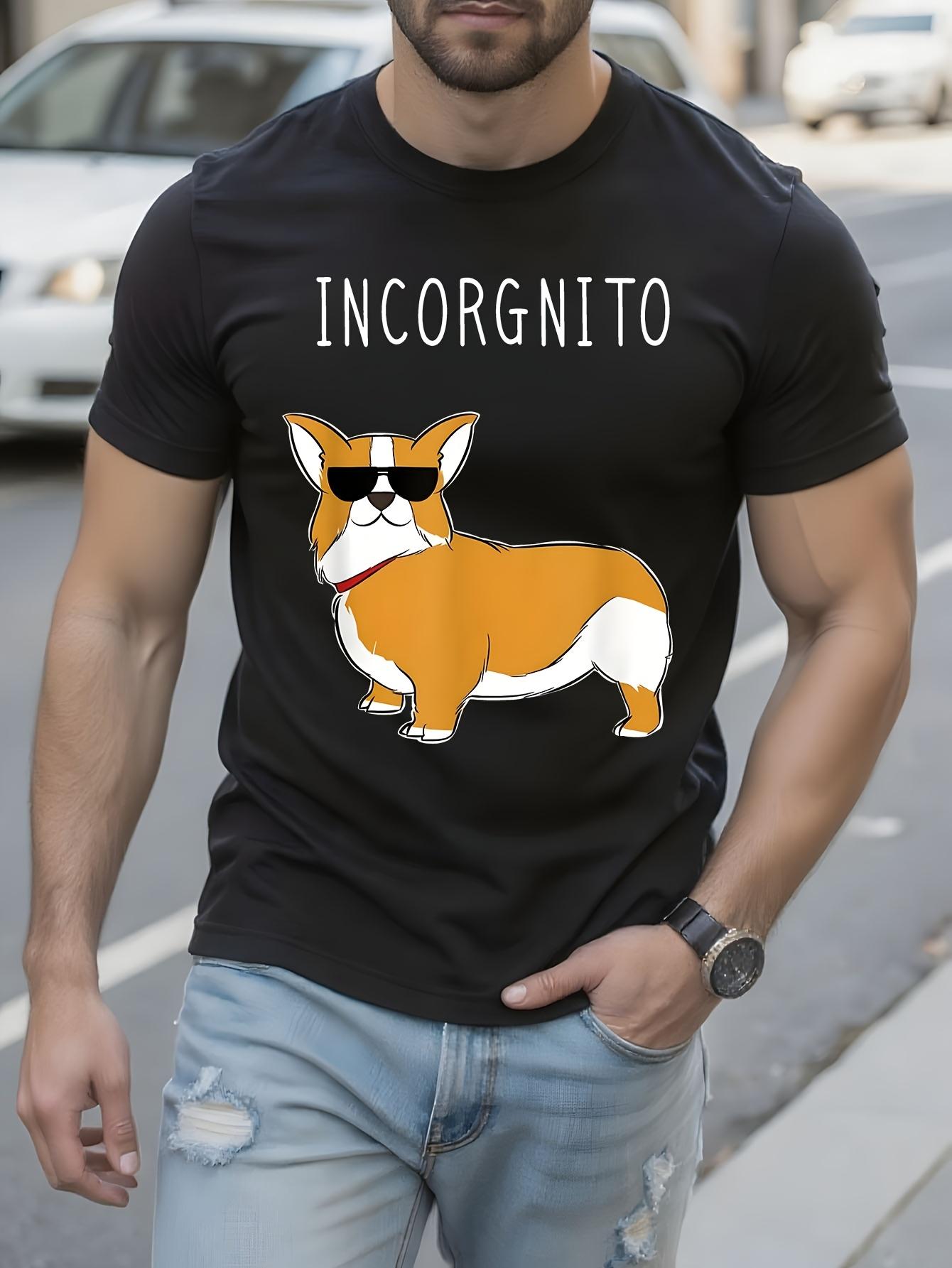 Funny Tshirt Funny Corgi Incognito Spy Pun Tshirt - Black... XL
