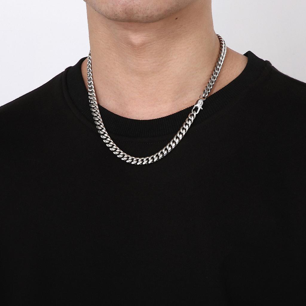 KALEN 5/6/8mm Cuban Curb Polished Chain Necklace Men Women Stainless Steel Shiny Jewelry 5/6/8MM Wide Link Chain Accessories
