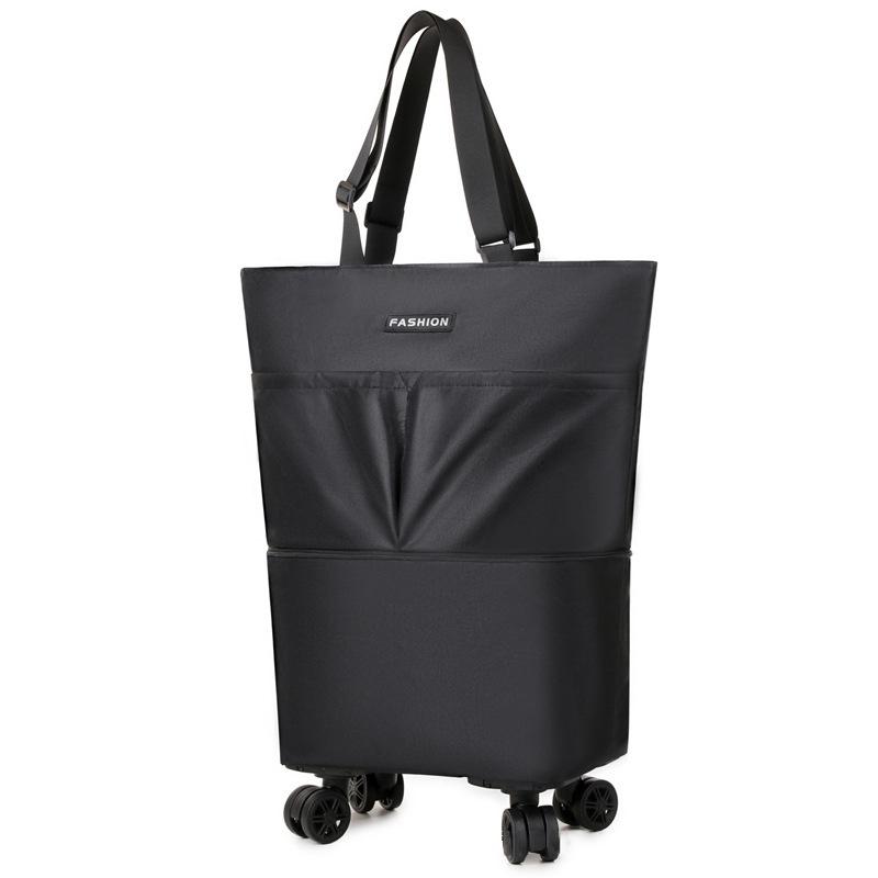 New Large-capacity Universal Wheel Bag Supermarket Shopping Portable Waterproof Handbag Foldable Luggage Trolley Bag Tugboat Bag Storage Bag