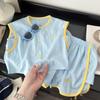 2Pcs/Set Summer Baby Clothes Set Newborn Leisure Embroidered Letter Quick-drying Fabric Short Sleeve Shirt + Shorts Outfit for Children