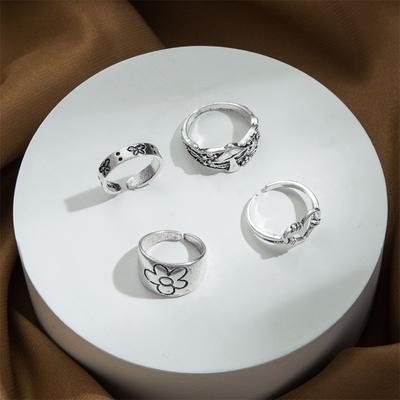 Wedding Ring 1 Set Jewelry Neutral Men's and Women's Ring Fashion Temperament Jewelry Retro Ring