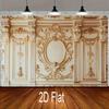 2D Barock-Kulisse im Vintage-Stil, Luxuriöser Goldener Palastwand-Hintergrund für Studio-Porträts