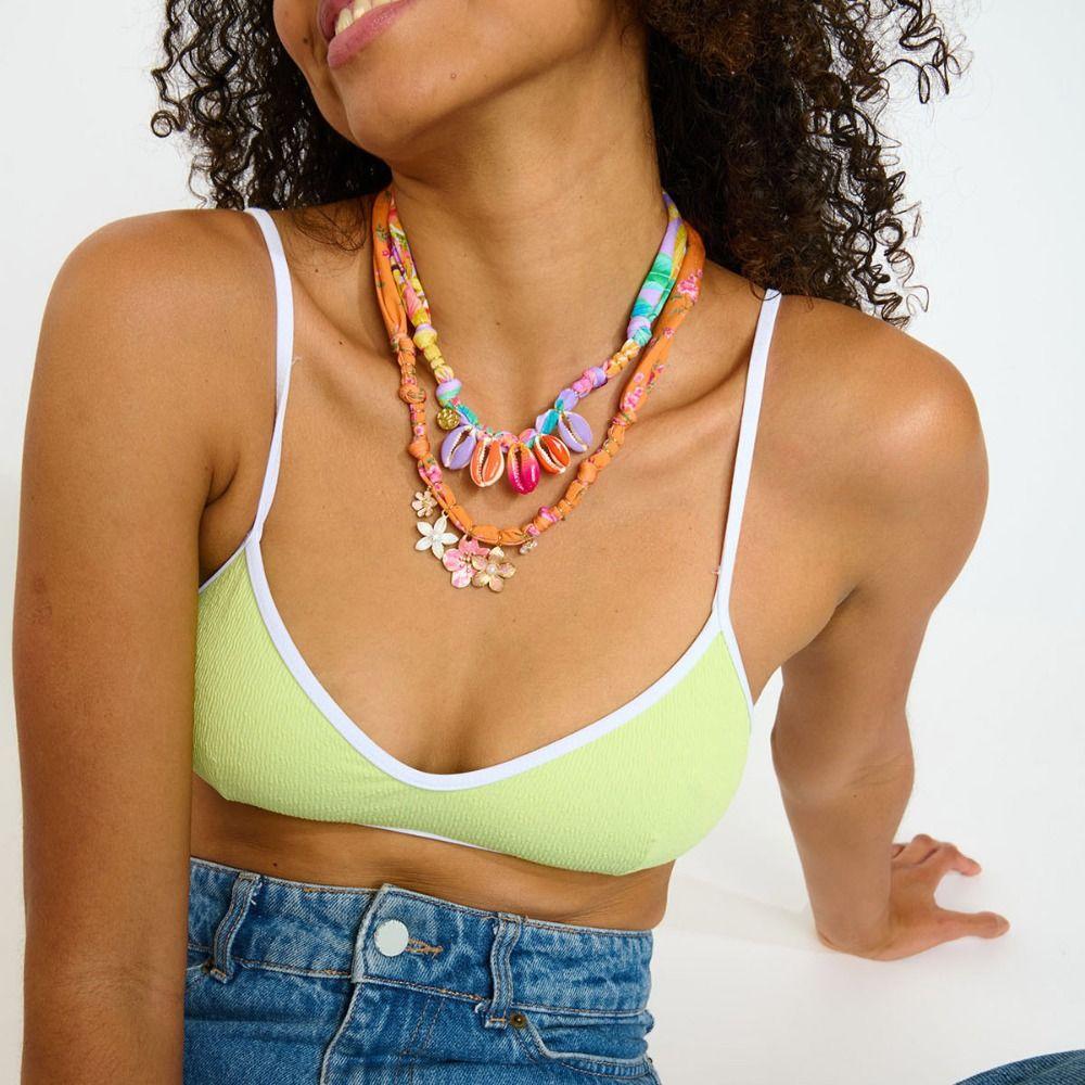 Flower Beach Ocean Series Necklace Love Heart Dopamine Necklace Cloth Chain Necklace  Gift