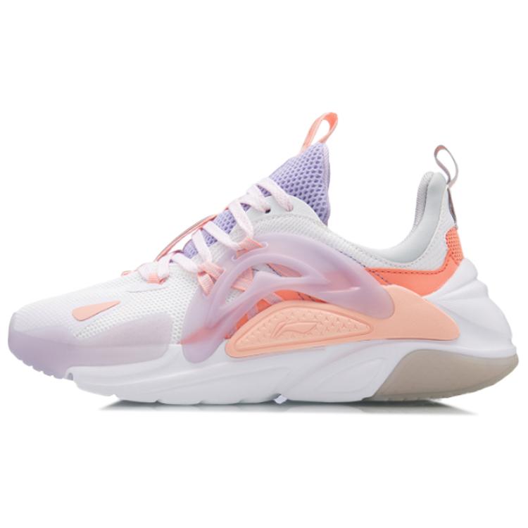 

new LiNing Spark Anti Slip Wear Resistant Low Top Sports Casual Shoes Women s Peach Pink Orange 37