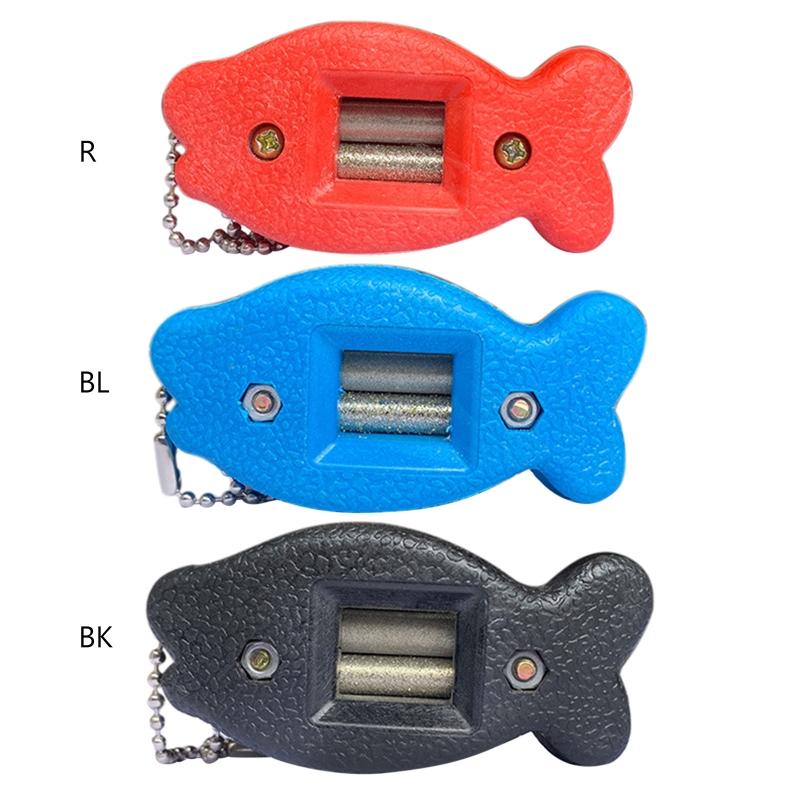 Two-Sided Diamond Hand Held Pattern Knife Skate Sharpening Tool with for Key Cha