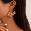 Eco-Friendly Acrylic Earrings, Cartoon Cute Colorful Alpaca Earrings, Earrings.