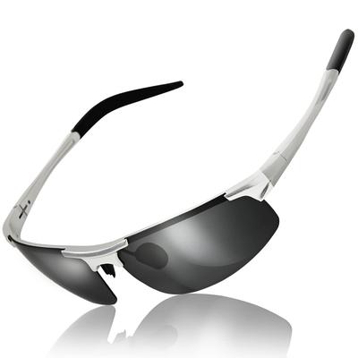 QLASTIV Sunglasses for UV Gift for Sports and Silver Men's Driving, Lightweight, Waterproof, Protection, Polarized, Fishing,