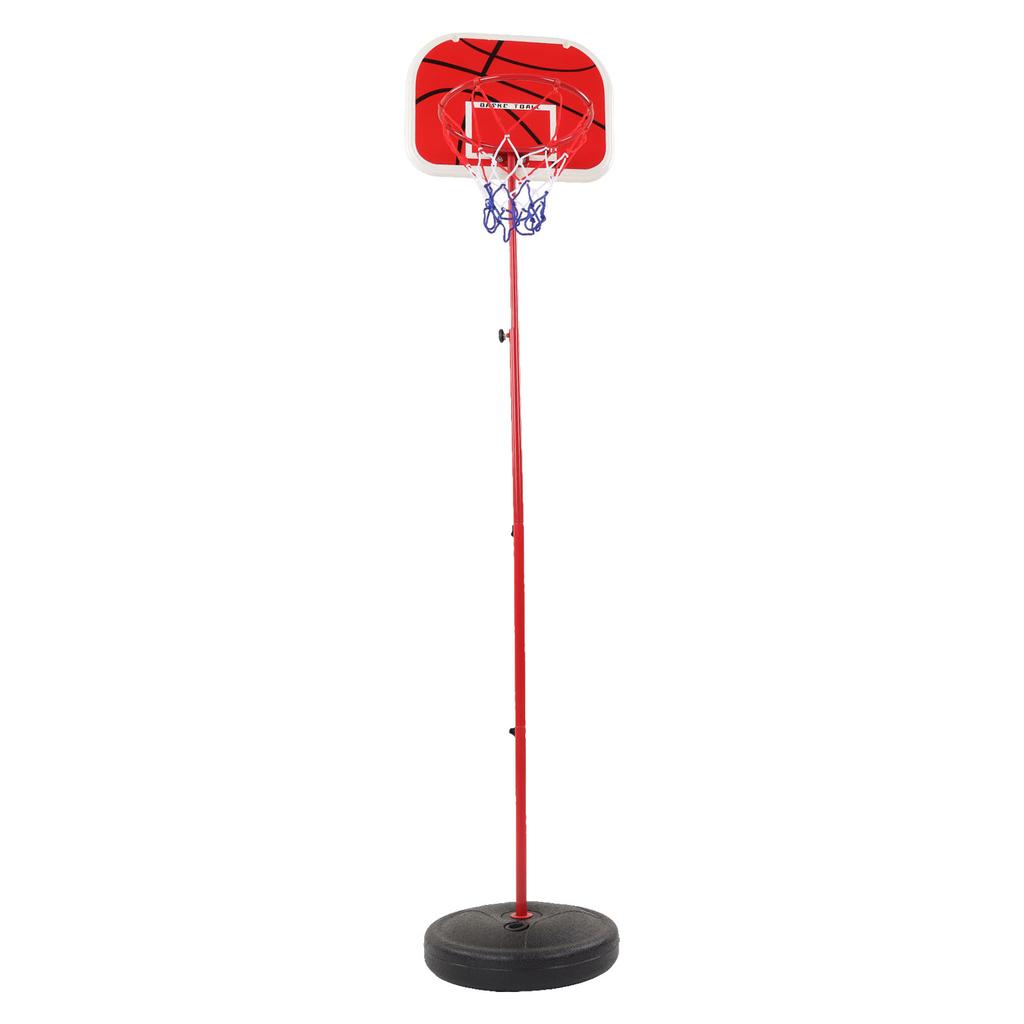 Adjustable Height Basketball Stand Iron Pole Red White Plastic Indoor Basketball Hoop for Sports