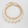 Ocean Wind Starfish Scallop Shell Necklace, Fashionable Imitation Pearl Ccb Beads Stacked Collarbone Chain