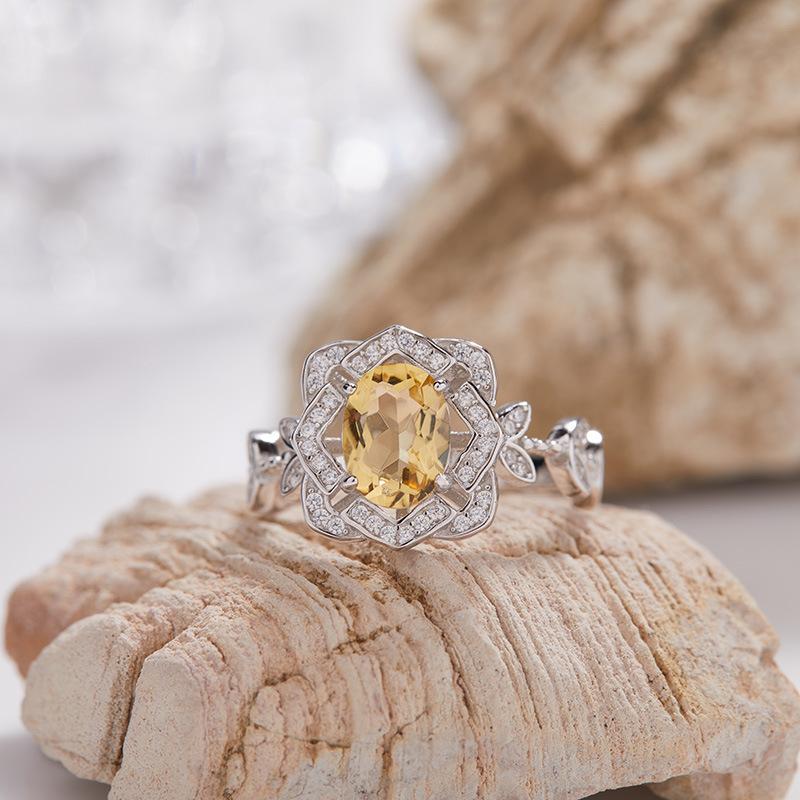 Original Design Does Not Fade Niche High Sense S925 Sterling Silver 18K Natural Citrine Lucky Treasure Ring Women
