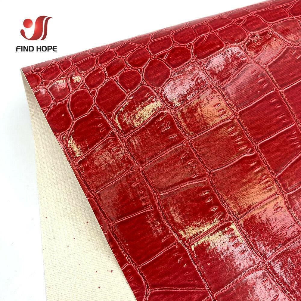 

Highlight Crocodile Pattern Faux Leather Sewing Fabric Vinyl Waterproof Home Improvement Soft Bag Wallet Craft DIY Material A4 20cm x30cm червоний