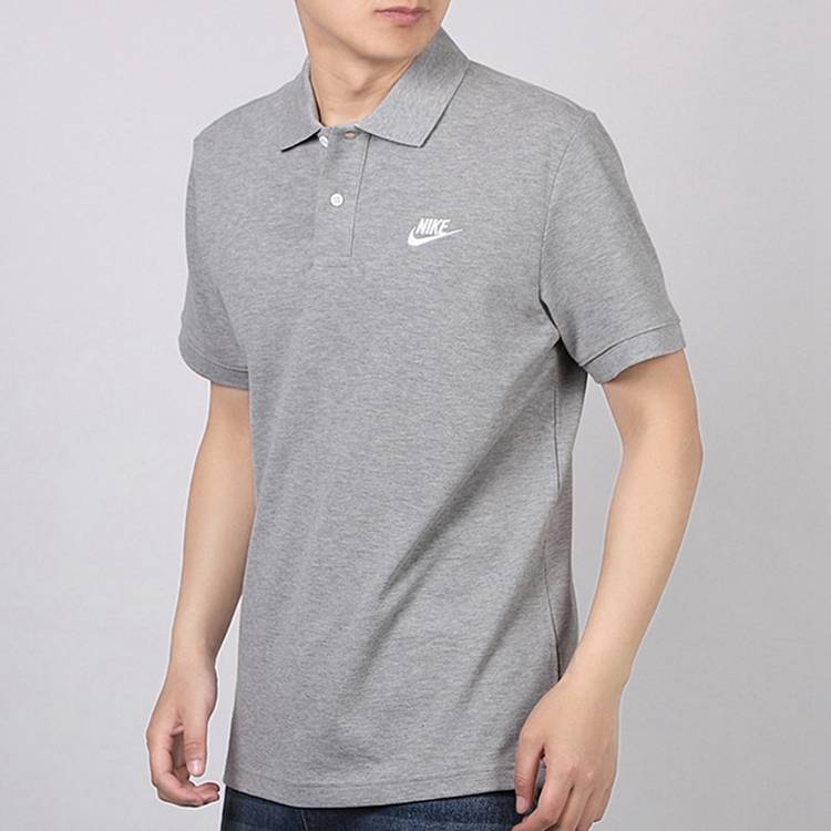 Nike Sportbekleidung Polo mit Kragen und kurzen Ärmeln Herren Tops Grau CJ4457-063