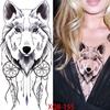 1 PC 210*114MM  Mermaid Temporary Tattoo For Women Men Realistic Fox Lion Flower Tattoos Sticker Back Arm Disposable Death Skull Fake Tatoo