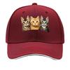 Fun ThreeCat Print Baseball Cap Outdoor Unisexs Casual Sports Bucket Hat Adjustable Vintage Baseball  Sandwich Baseball Cap