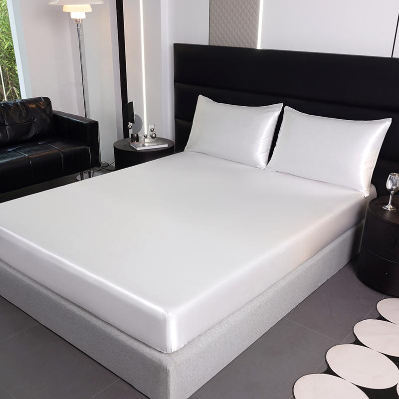 1 Stück Mode Rayon Satin Spannbettlaken Gummibänder für Bettlaken 160*200 Einzel Queen King Bett Spannbettlaken Ohne Kissenbezug