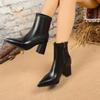 2025 Neue Vintage Spitzschuhe Damen Stiefeletten Schuhe Herbst Winter Blockabsätze Kurze Stiefeletten Zapatos Mujer