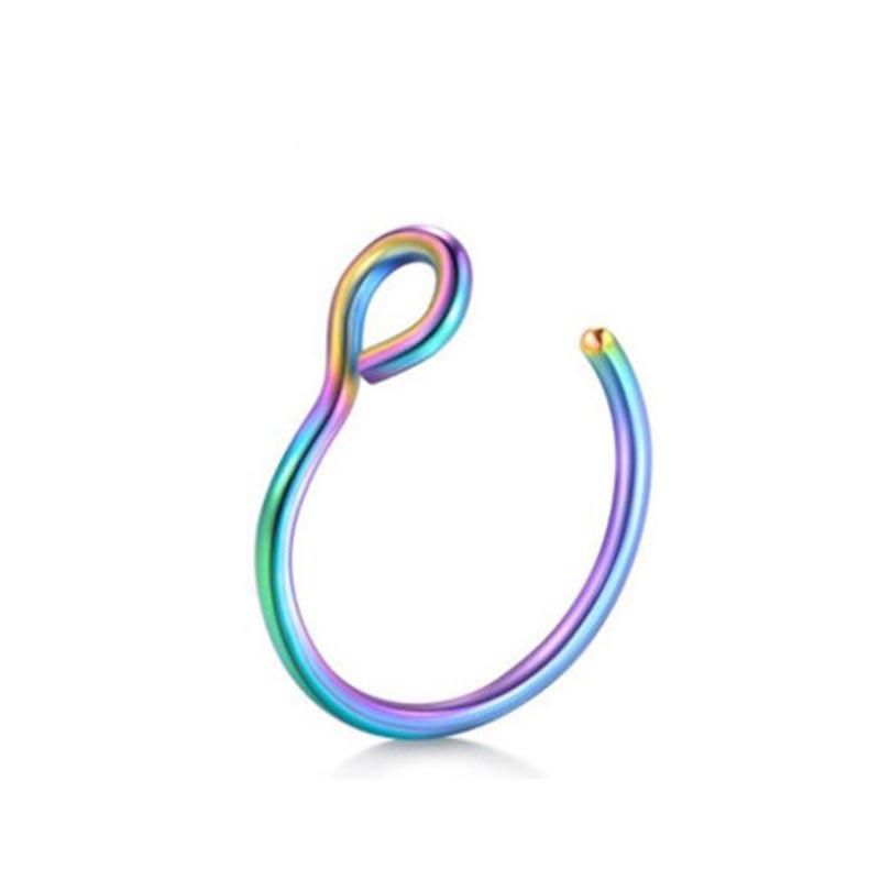 Beliebter C-förmiger hypoallergener Nasenring aus Edelstahl Piercingschmuck