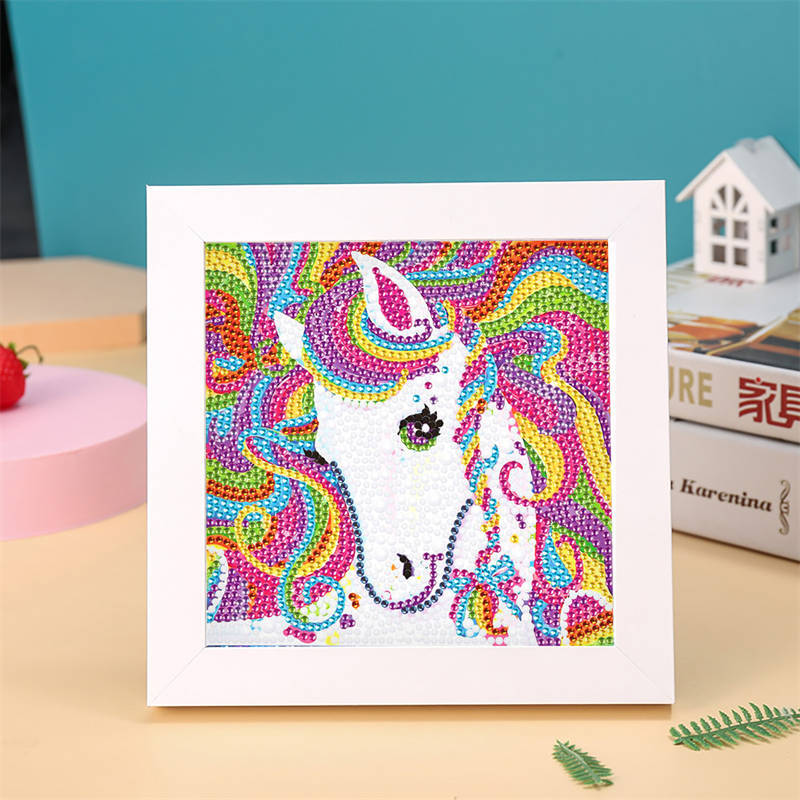 Kids Full Drill 5D Diamond Painting Kit, Cartoon Animal Handmade Diy Diamond Paste Decor Art