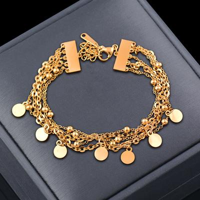 Titan-Titanstahl-5-Lagen-Armband mit Strass-Liebessternen