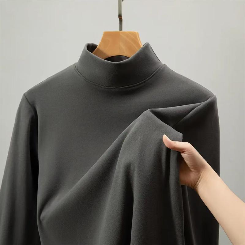 Herren Trendiges Schwarzes Langarmshirt mit Halbochkragen für Herbst und Winter