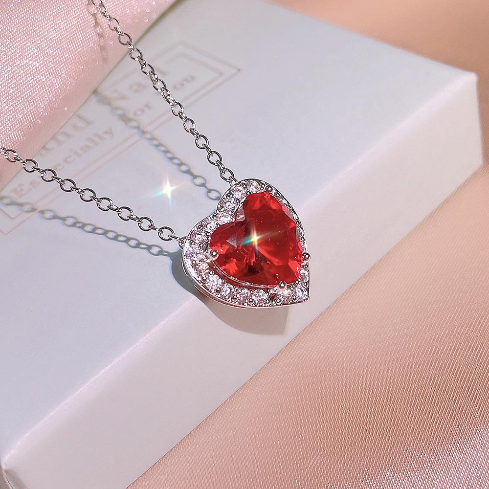 Silver High Quality Natural Garnet Ring Pendant Stud Earrings Three Piece Set Women's Party Birthday Jewelry Gifts
