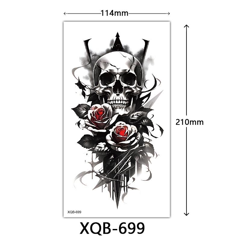 

Маленькая наклейка-тату на всю руку, Цветочные буквы, Простая наклейка-тату с цветком 114*210mm