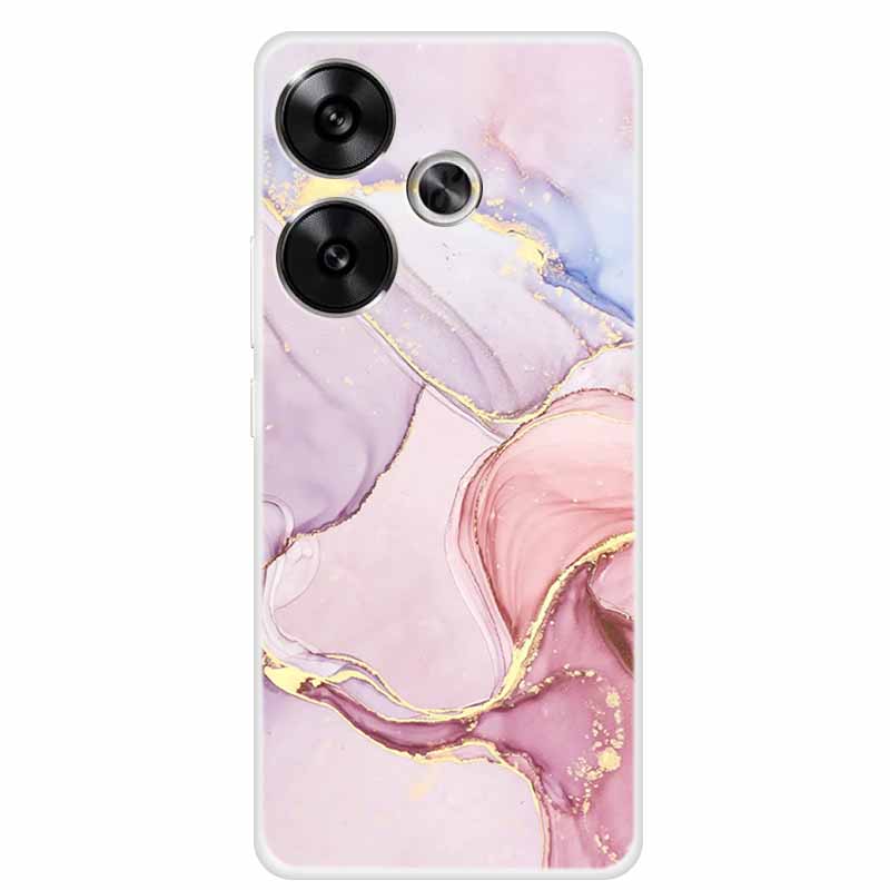 Marble Soft Phone Case For Poco F6 Transparent Case Silicone TPU Cover Funda Para Shield Clear Case for Xiaomi Poco F6 F 6 Pro