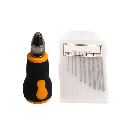 Mikro Mini Bärbart Verktygsset Liten Handborr & 10 st Vridborrar 0,8‑3,0 mm