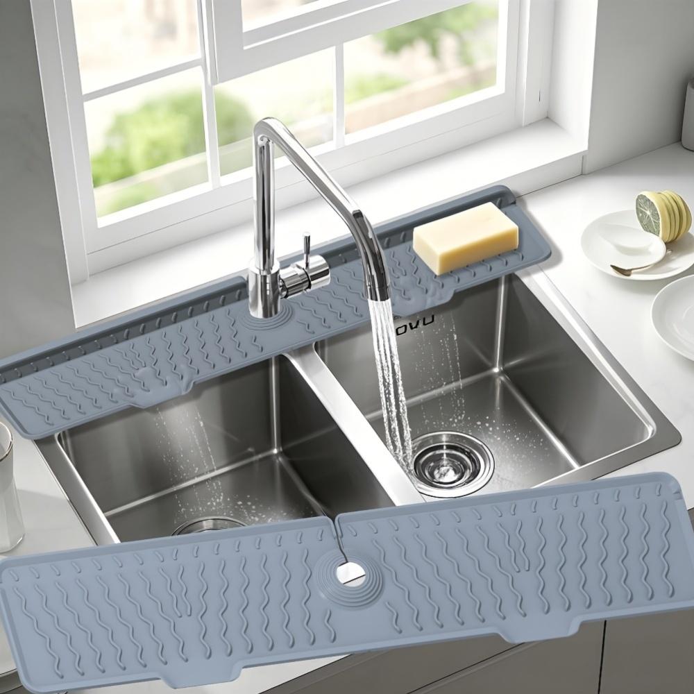 Küche Bad Silikon Wasserhahn Ablaufmatt Wellenförmige Wasserführung Spritzschutz Faltbare Trockenmatte Für Schwamm Tuch Aufbewahrung Spüle