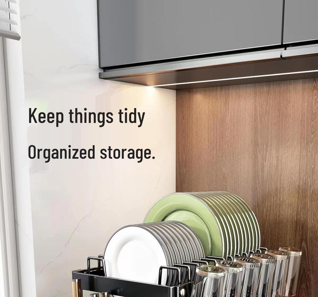 Multi-Functional Carbon Steel Dish & Plate Rack for Kitchen Countertop Storage