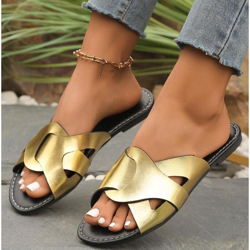 Summer New Women Slippers Flat Bottom Non-slip Outdoor Open Toe Beach Female Sandals Sexy Design Slides Woman Shoes