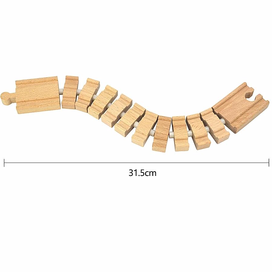 Educational Toy for Child New Kinds Wood Track Accessories Beech Wooden Train Track Railway Toys Fit Biro Wooden All Brand Track