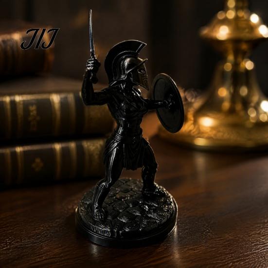 Detailed Muscle Armor Figurine 3D Printed Female Gladiator Statue, Spartan Woman Warrior with Collectible Statue Shield, Historical Desktop