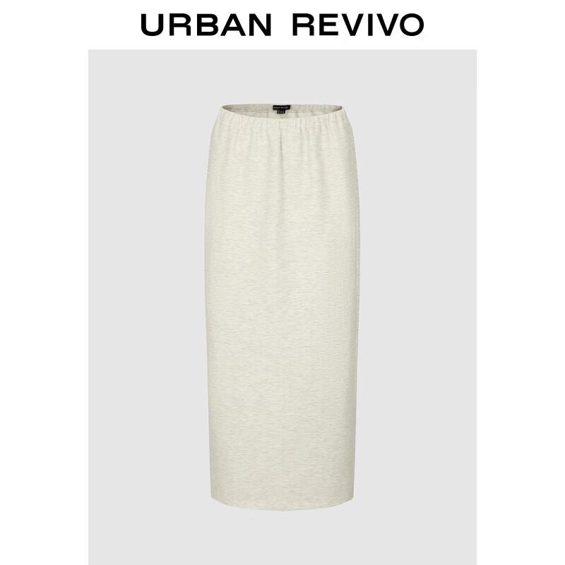 

UR 2025 Winter Women s Casual Elastic Waist Back Slit Skirt S