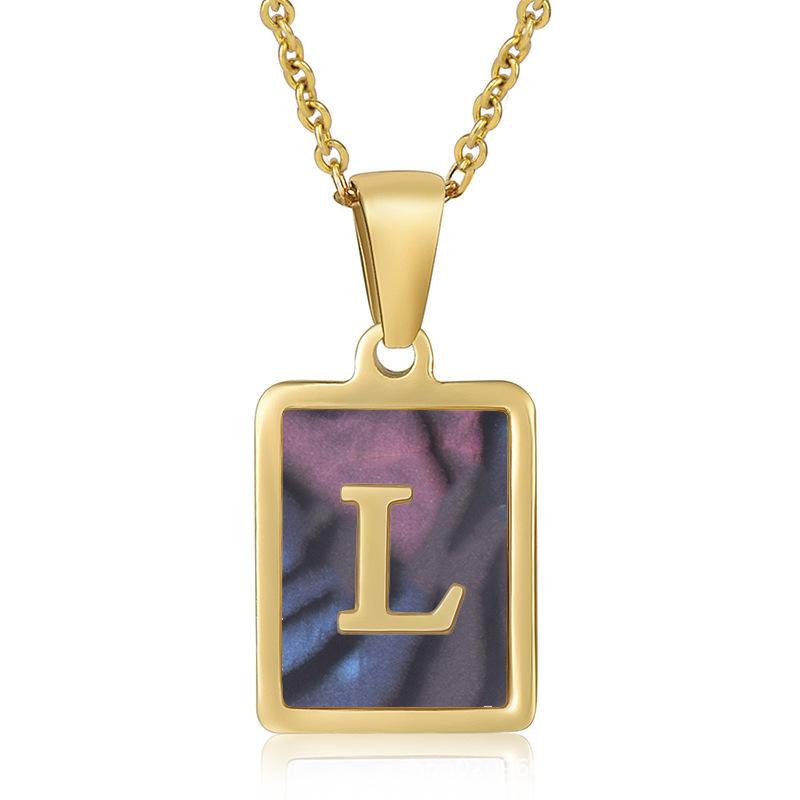 2026 Three-dimensional Shell Letter Necklace Women's 26 Letter Pendant Non-fading Jewelry