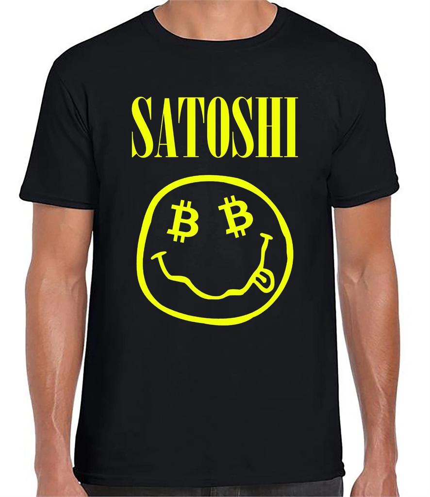Satoshi Nakamoto Nirvana Bitcoin Parody Crypto Cryptocurrency T-Shirt Tshirt tee