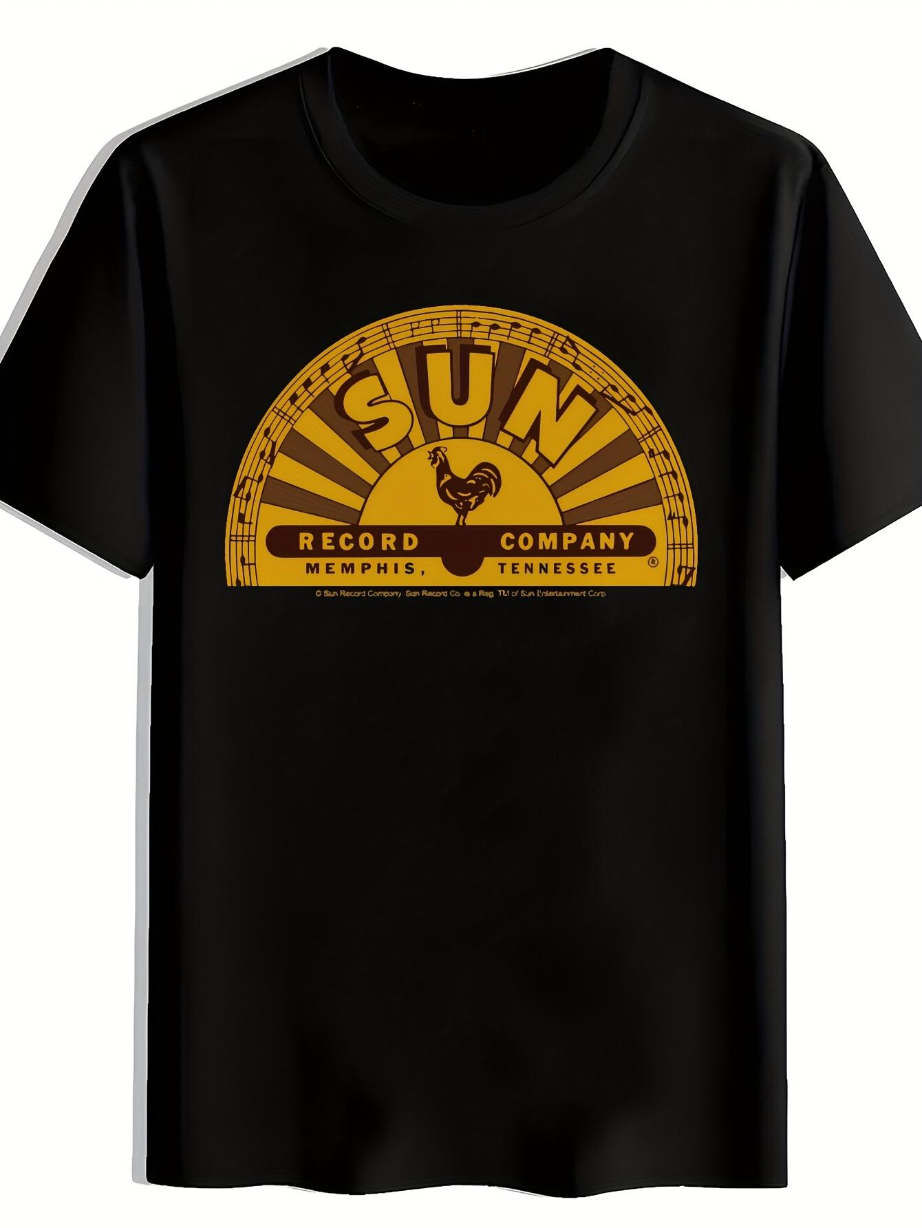 T-shirt Rooster Silhouette with Radiant Line Print M