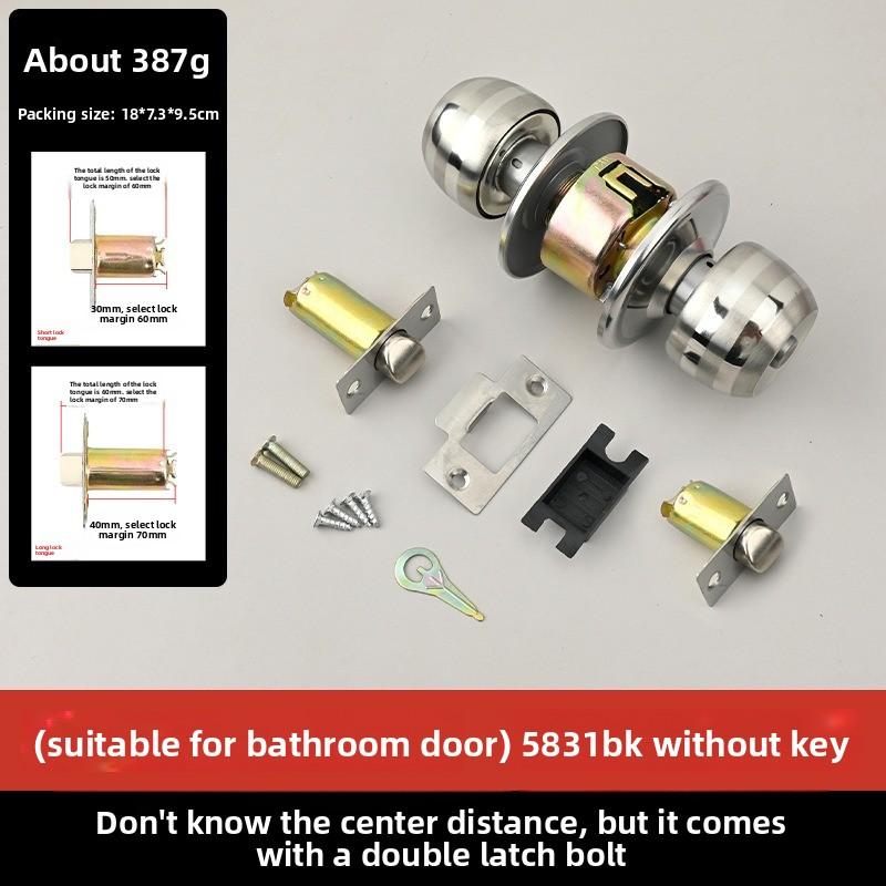 Stainless Steel Spherical Wooden Door Lock Bathroom Toilet Door Lock 5831 Ball Lock